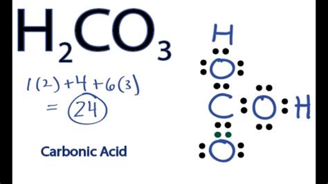 lewis dot structure of carbonic acid h2co3